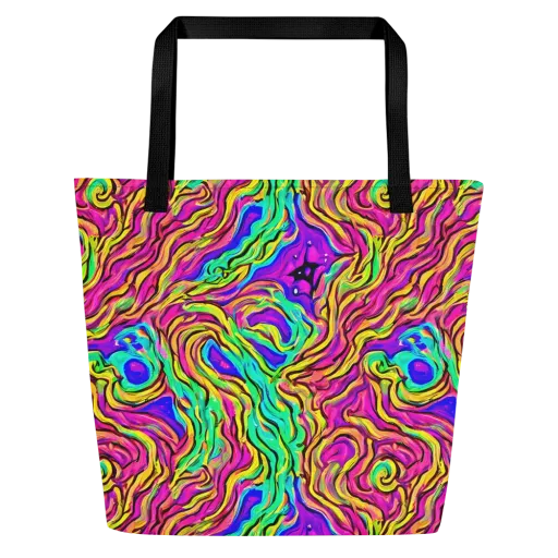 Kaleidoscope Torrent on a Large Tote Bag W/ Pocket