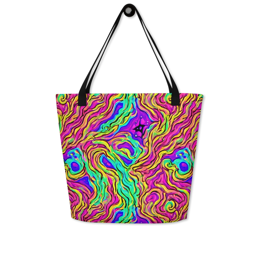 Kaleidoscope Torrent on Large Tote Bag W/ Pocket — Front