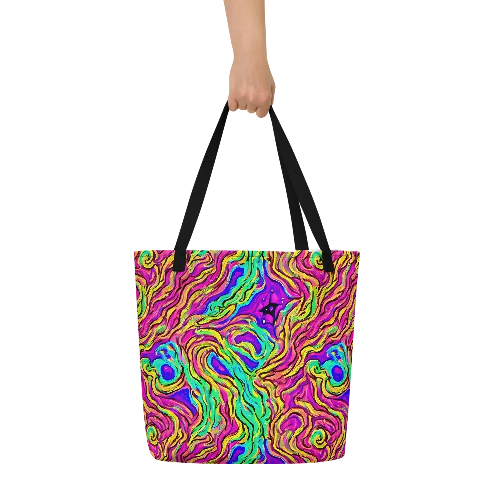 Kaleidoscope Torrent on Large Tote Bag W/ Pocket — Front