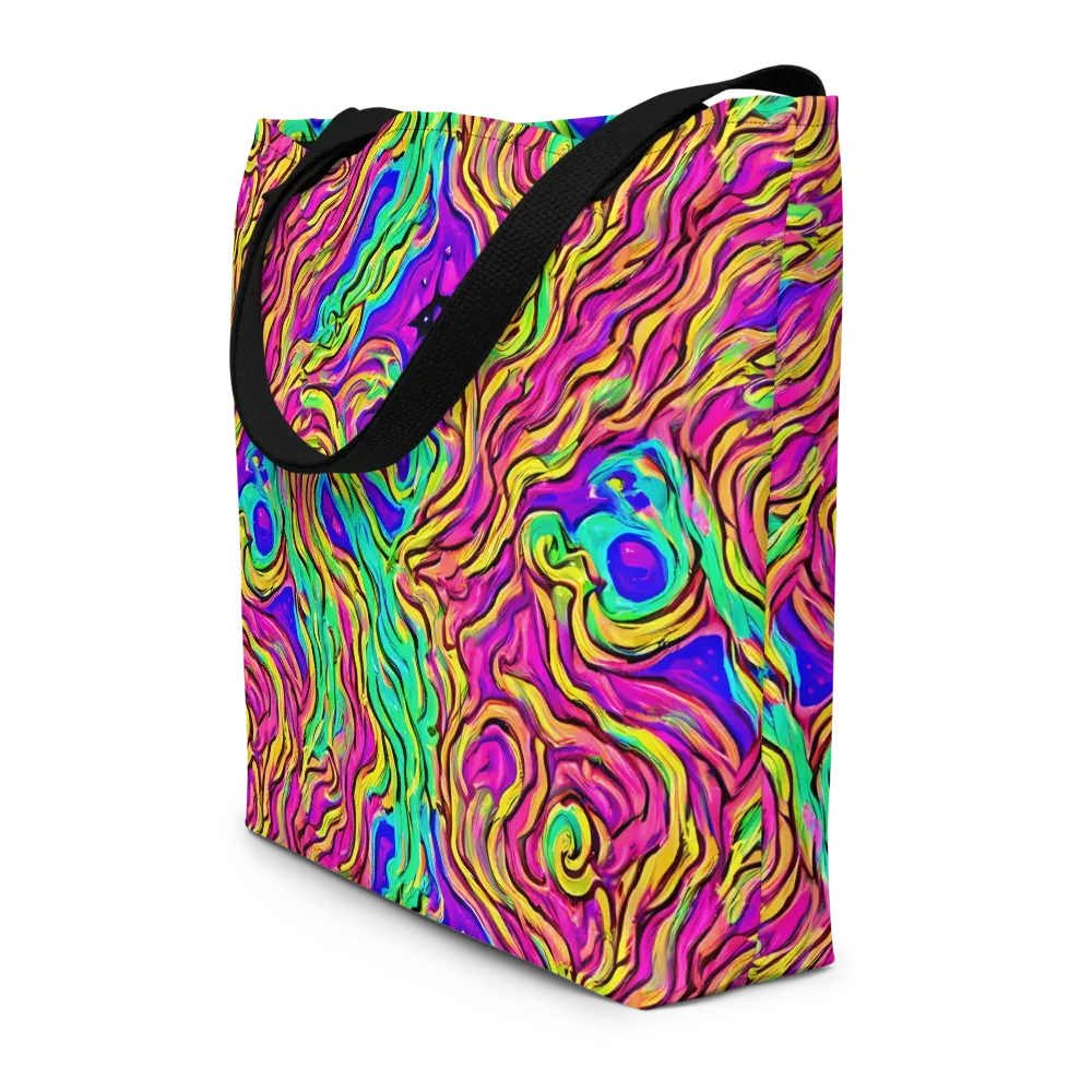 Kaleidoscope Torrent on Large Tote Bag W/ Pocket — Front