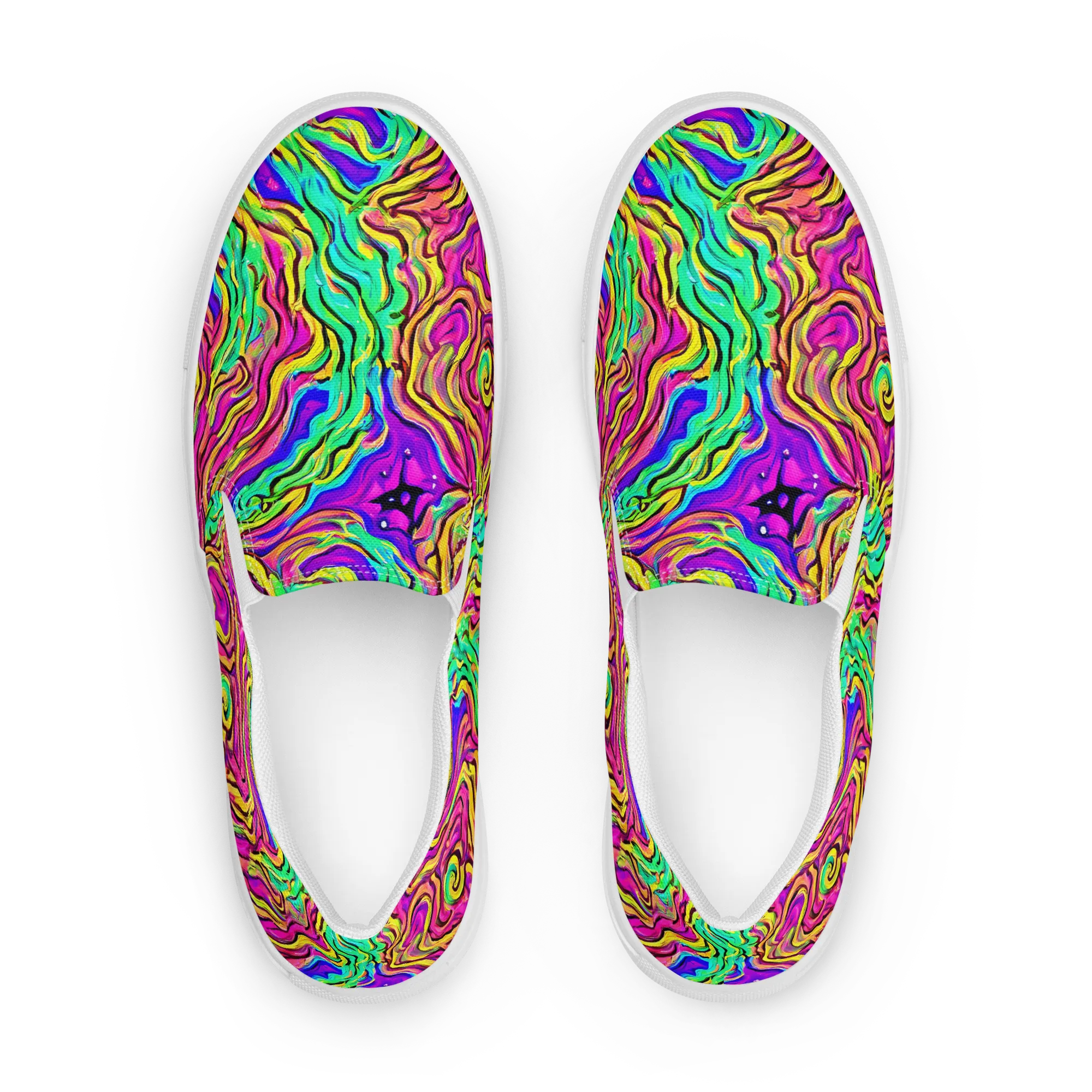 Kaleidoscope Torrent on Women's Slip-On Canvas Shoes — Front