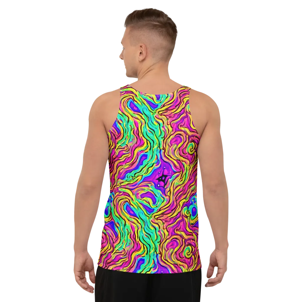 Kaleidoscope Torrent on Men's Tank Top — Back