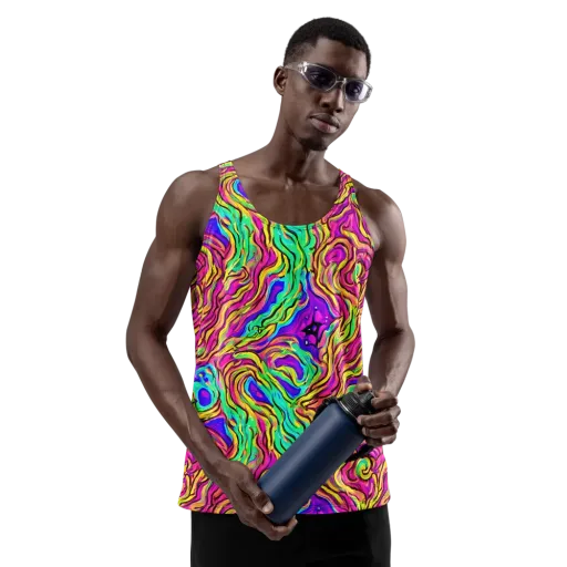 Kaleidoscope Torrent on a Men's Tank Top