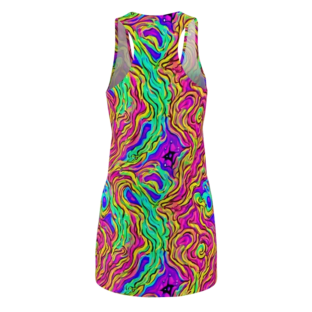 Kaleidoscope Torrent on Racerback Dress — Back