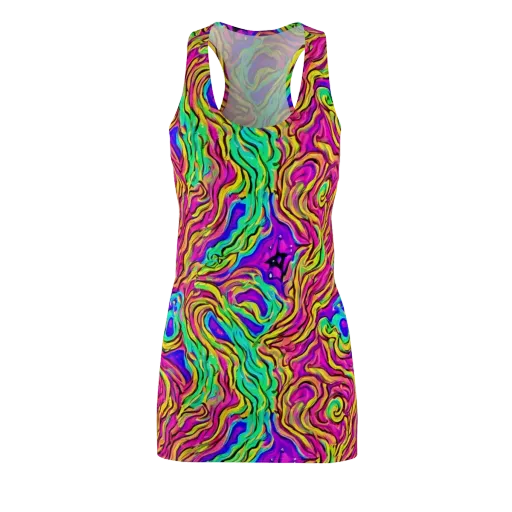 Kaleidoscope Torrent on a Racerback Dress