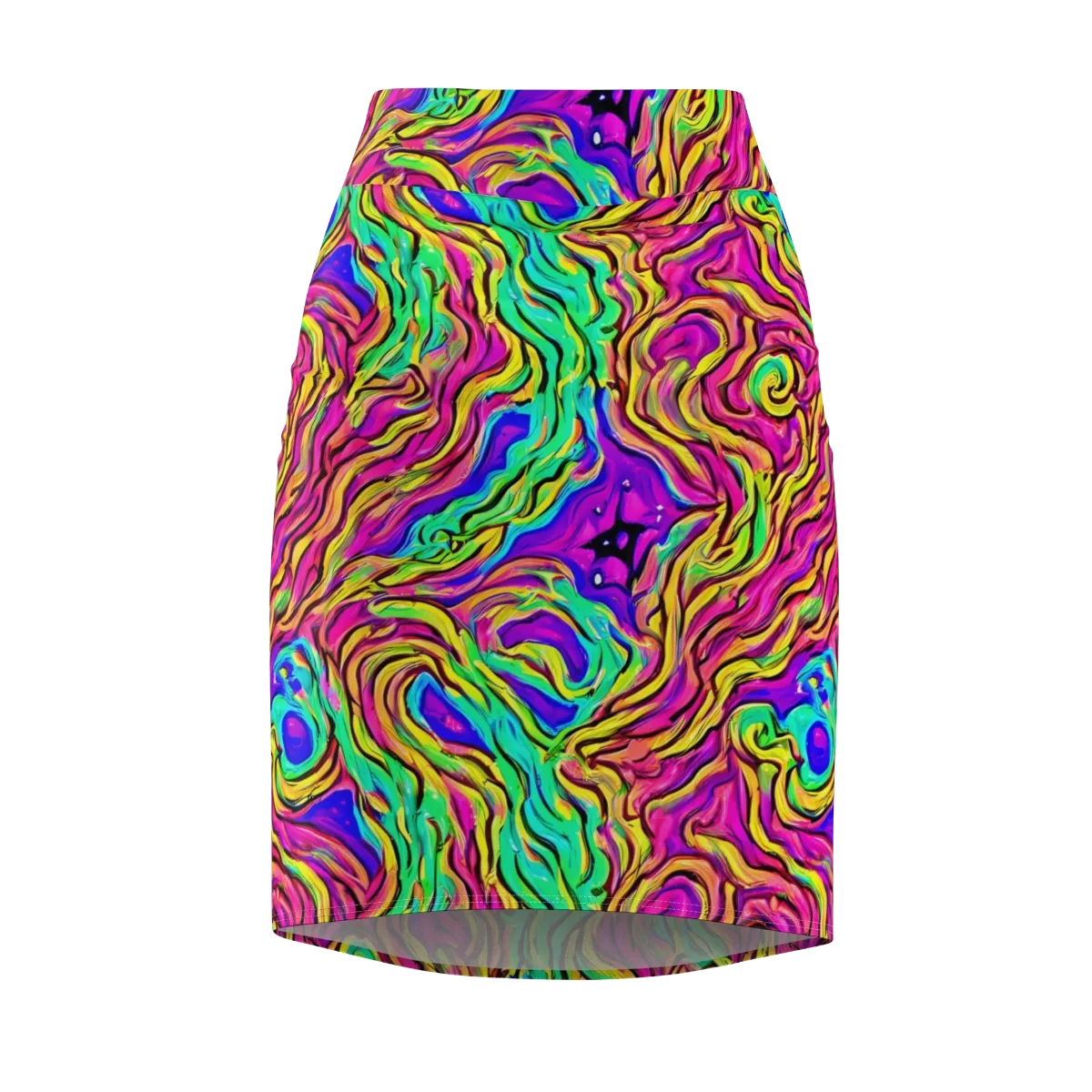 Kaleidoscope Torrent on Pencil Skirt — Front