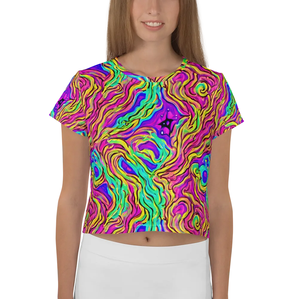 Kaleidoscope Torrent on Crop Tee — Front