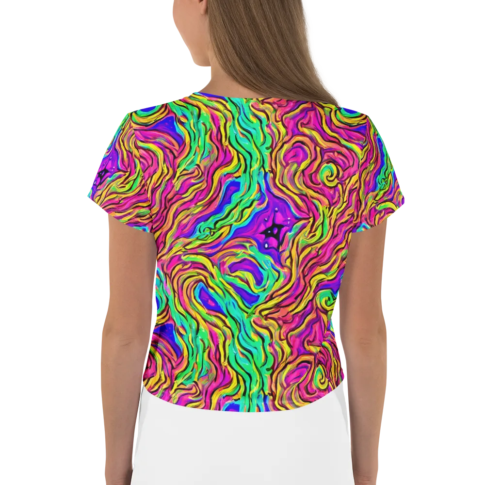 Kaleidoscope Torrent on Crop Tee — Back