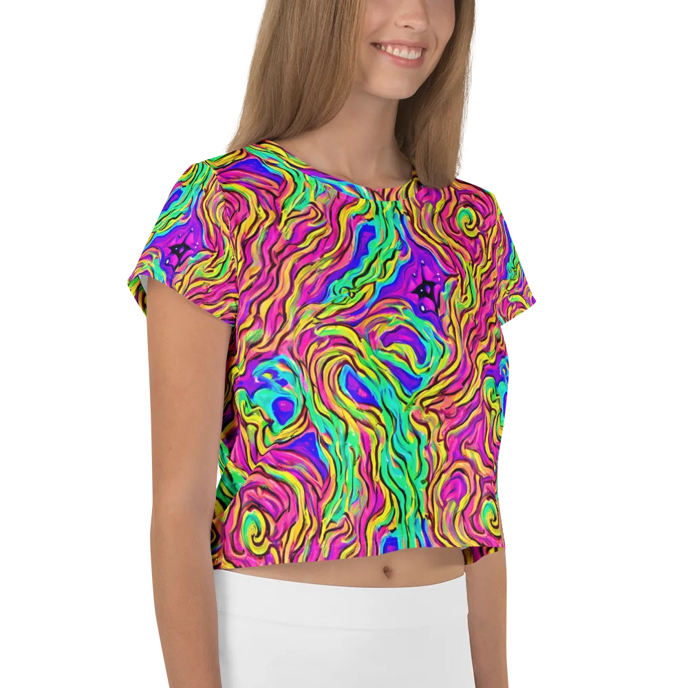 Kaleidoscope Torrent on Crop Tee — Right