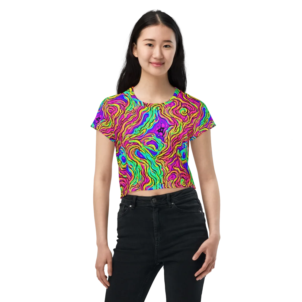 Kaleidoscope Torrent on Crop Tee — Front