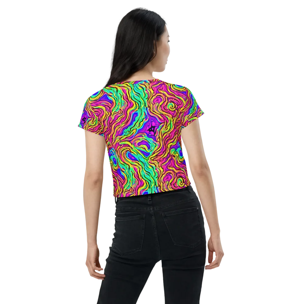 Kaleidoscope Torrent on Crop Tee — Back