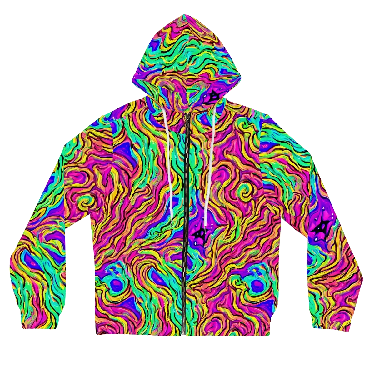 Kaleidoscope Torrent on Women's Full-Zip Hoodie — Front