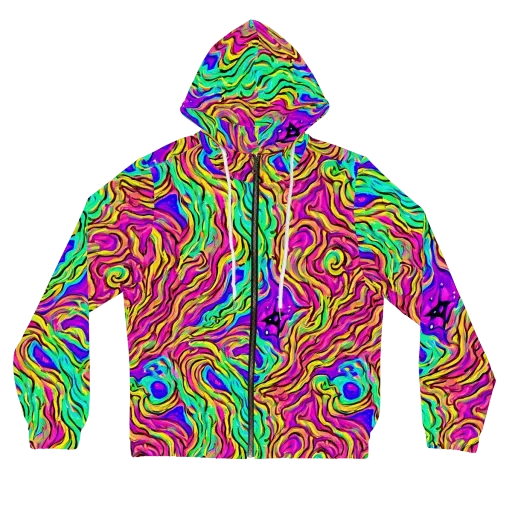 Kaleidoscope Torrent on a Women's Full-Zip Hoodie