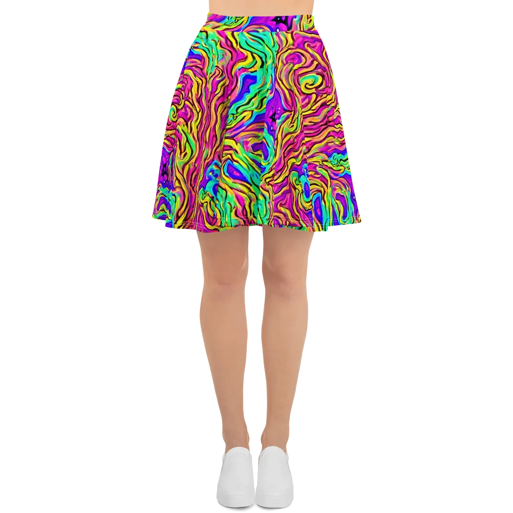 Kaleidoscope Torrent on Skater Skirt — Front