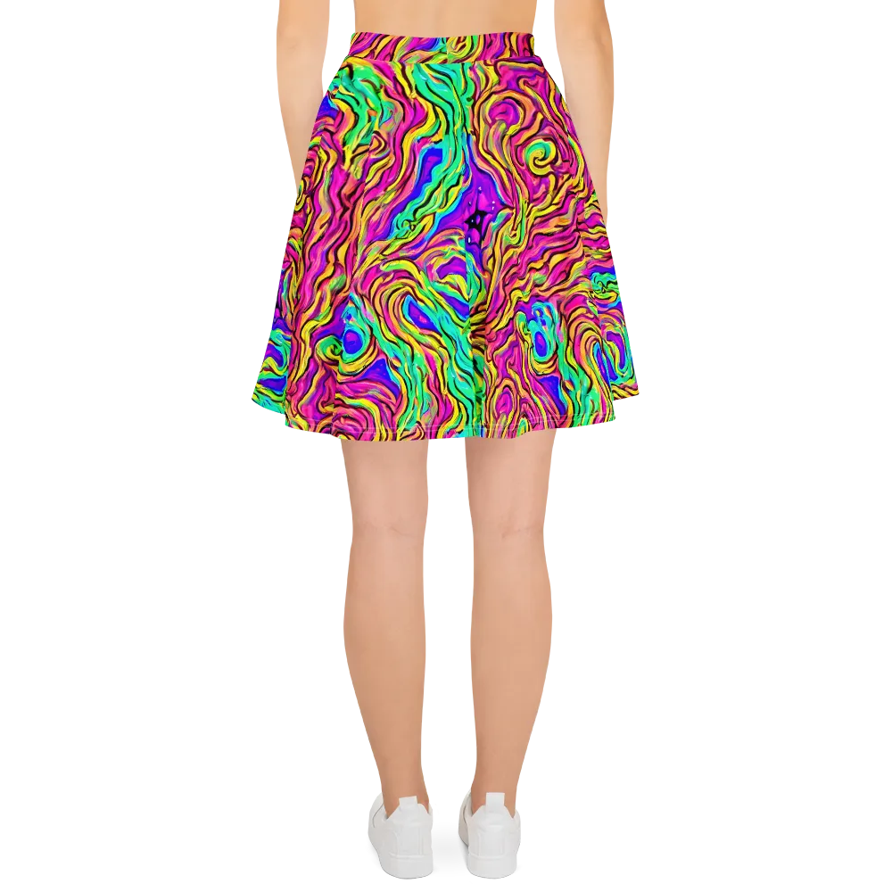 Kaleidoscope Torrent on Skater Skirt — Back