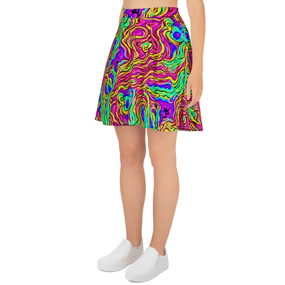 Kaleidoscope Torrent on Skater Skirt — Left