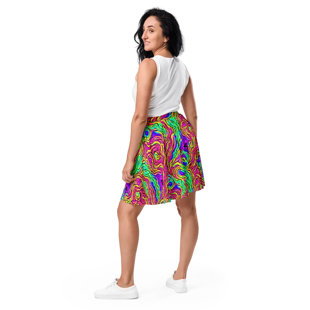 Kaleidoscope Torrent on Skater Skirt — Back