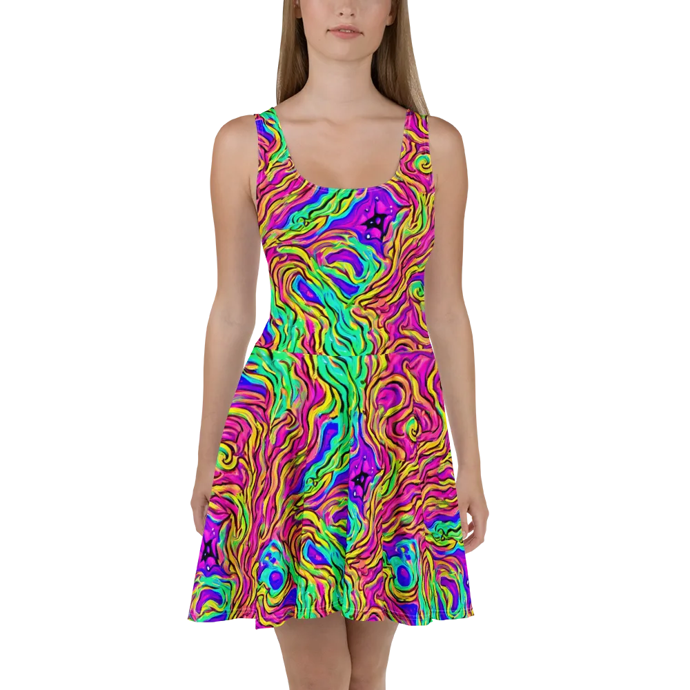 Kaleidoscope Torrent on Skater Dress — Front
