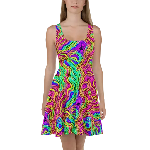 Kaleidoscope Torrent on a Skater Dress