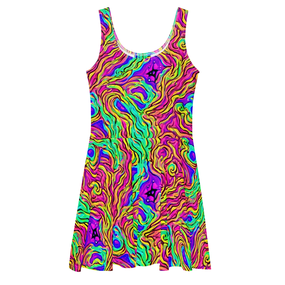 Kaleidoscope Torrent on Skater Dress — Front