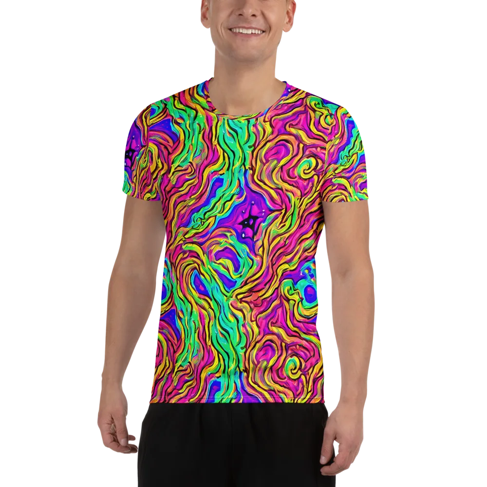 Kaleidoscope Torrent on Men's Athletic T-Shirt — Front