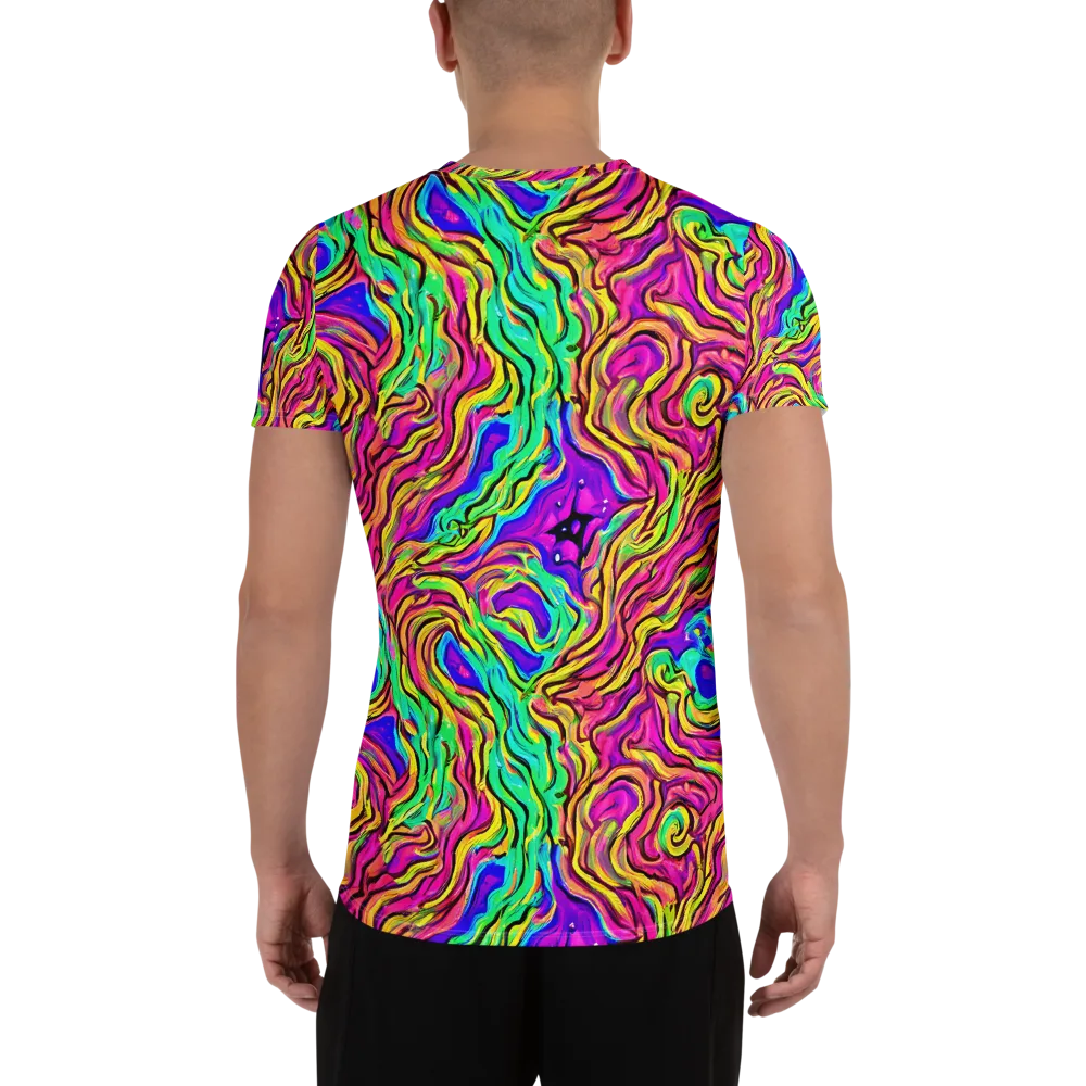 Kaleidoscope Torrent on Men's Athletic T-Shirt — Back