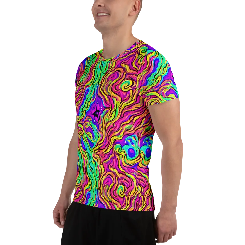 Kaleidoscope Torrent on Men's Athletic T-Shirt — Left