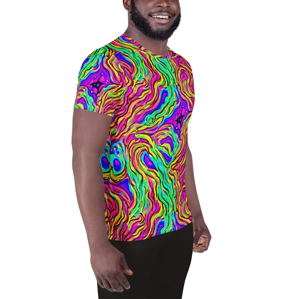 Kaleidoscope Torrent on Men's Athletic T-Shirt — Right