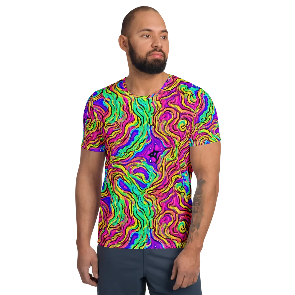 Kaleidoscope Torrent on Men's Athletic T-Shirt — Front