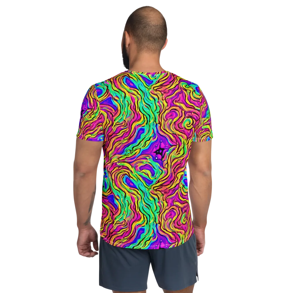 Kaleidoscope Torrent on Men's Athletic T-Shirt — Back