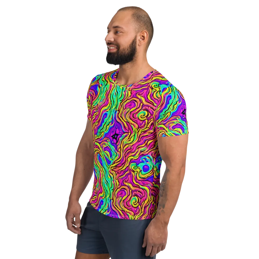 Kaleidoscope Torrent on Men's Athletic T-Shirt — Left