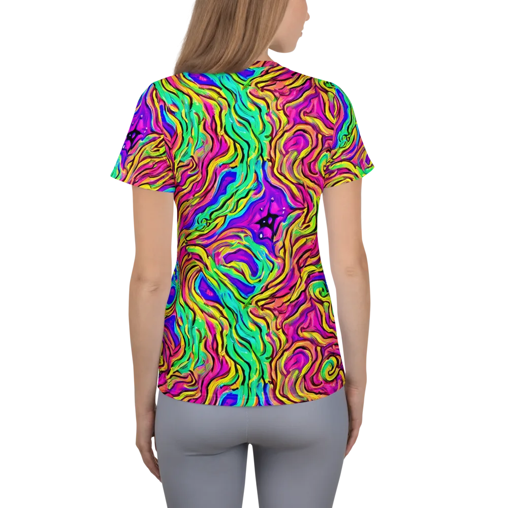 Kaleidoscope Torrent on Women's Athletic T-Shirt — Back