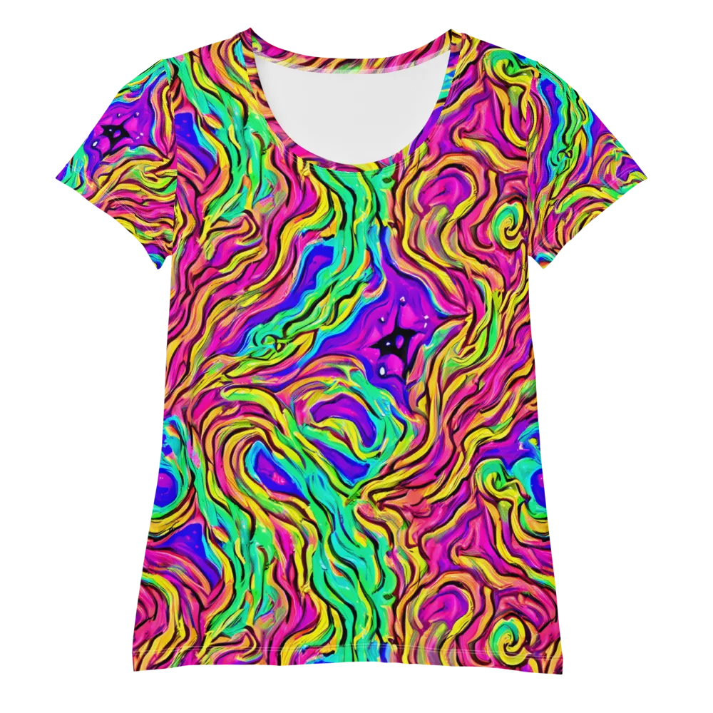 Kaleidoscope Torrent on Women's Athletic T-Shirt — Front