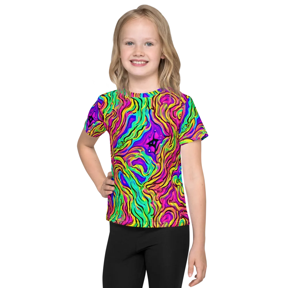 Kaleidoscope Torrent on Kids Crew Neck T-Shirt — Front
