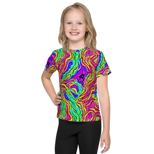 Kaleidoscope Torrent on a Kids Crew Neck T-Shirt