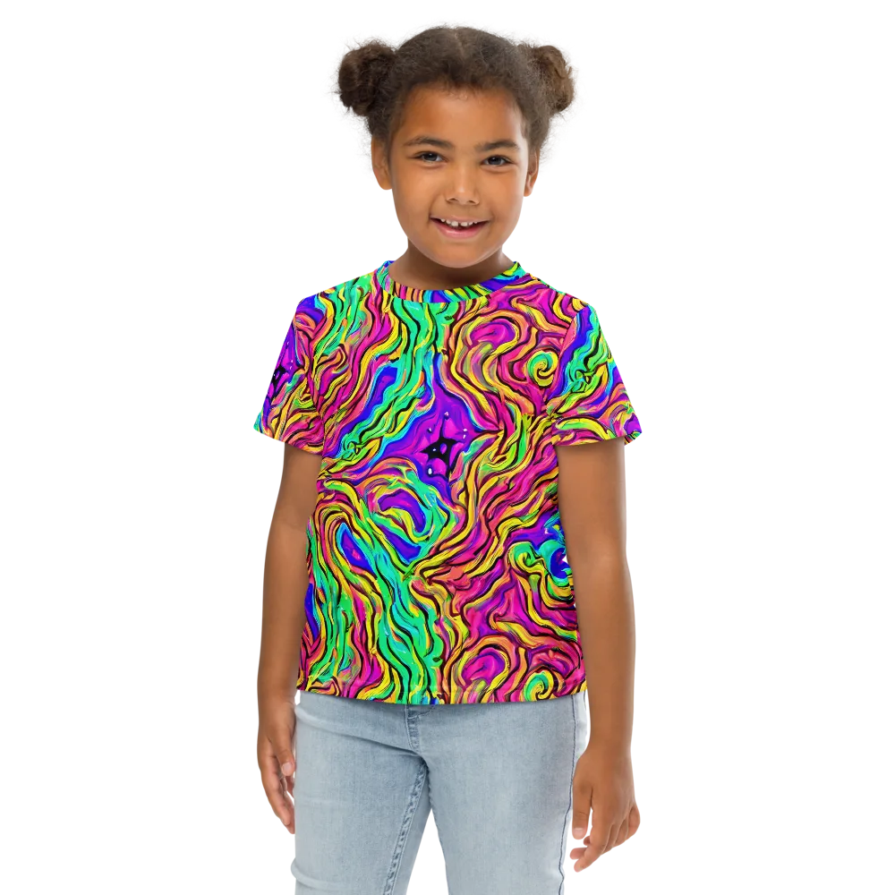 Kaleidoscope Torrent on Kids Crew Neck T-Shirt — Front