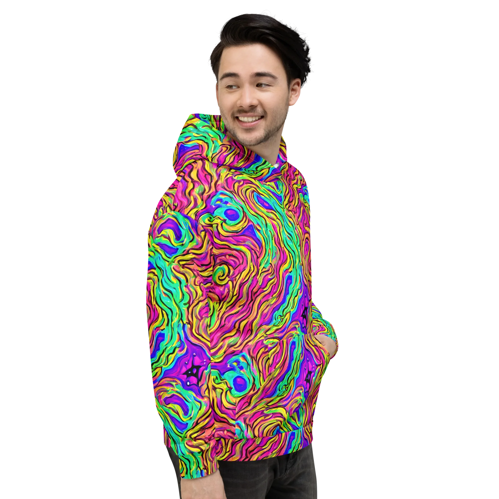 Kaleidoscope Torrent on Hoodie — Right
