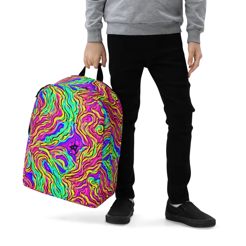 Kaleidoscope Torrent on Minimalist Backpack — Zoomed-in