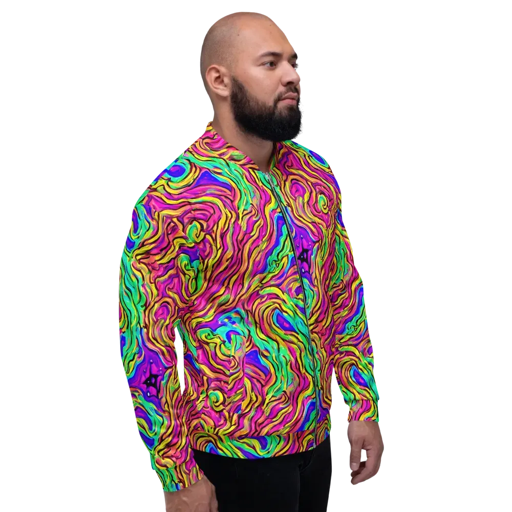 Kaleidoscope Torrent on Bomber Jacket — Right