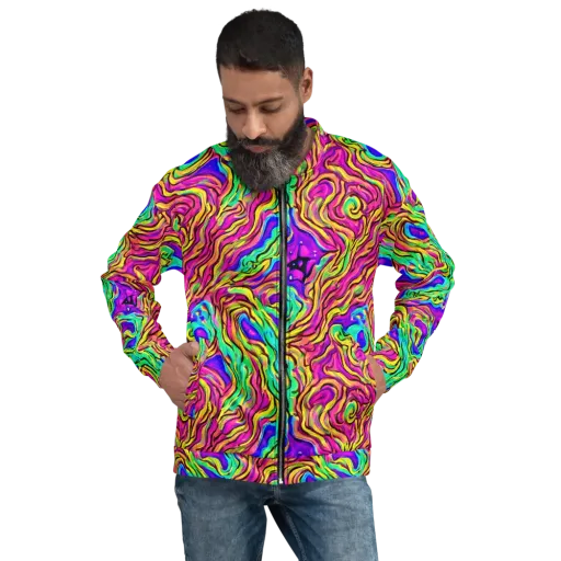 Kaleidoscope Torrent on a Bomber Jacket