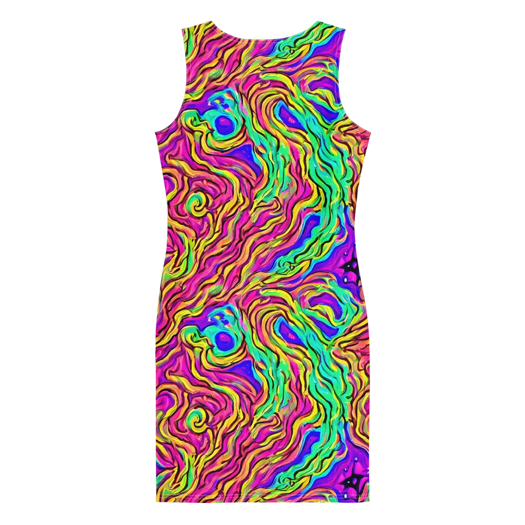 Kaleidoscope Torrent on Bodycon Dress — Back