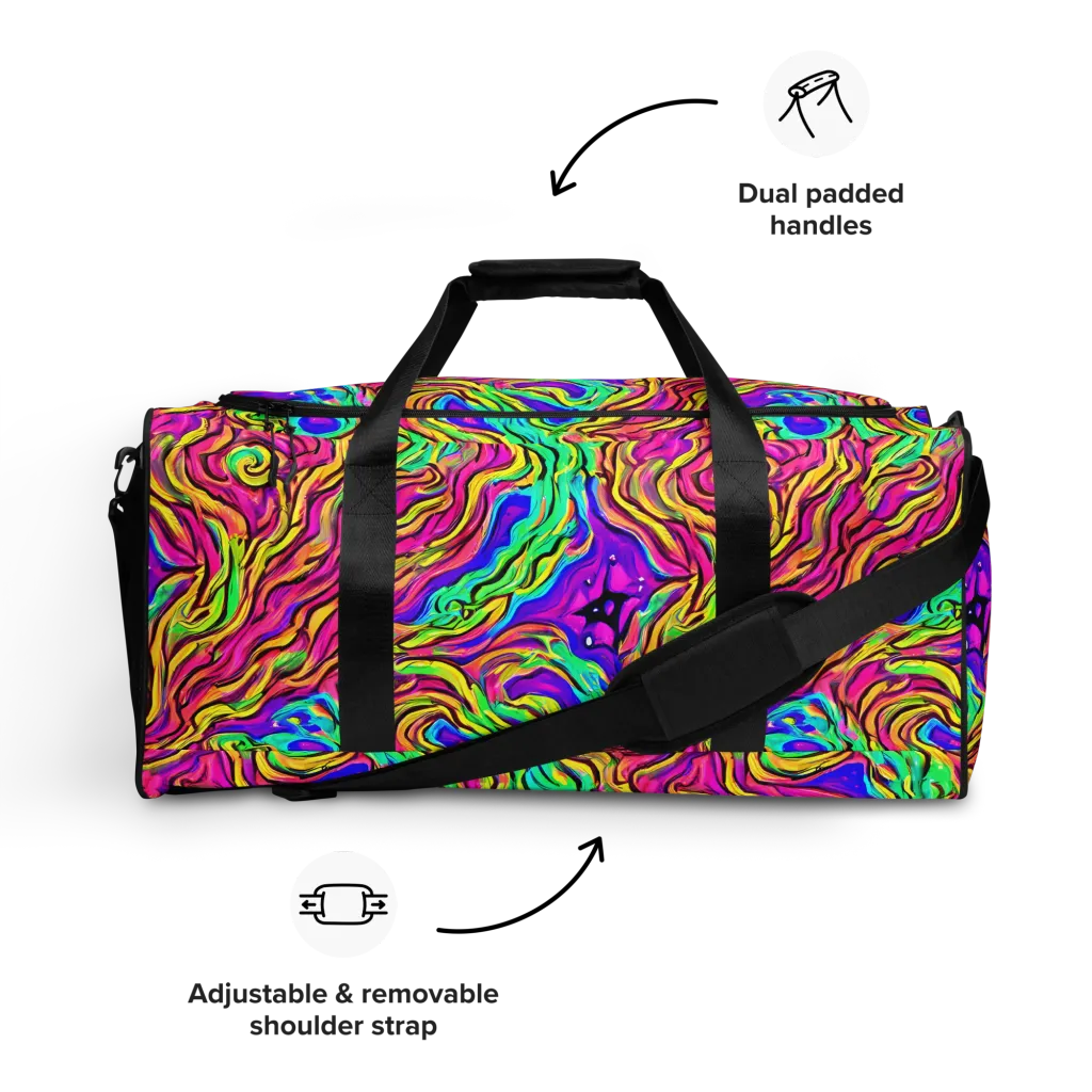 Kaleidoscope Torrent on Duffle Bag — Front