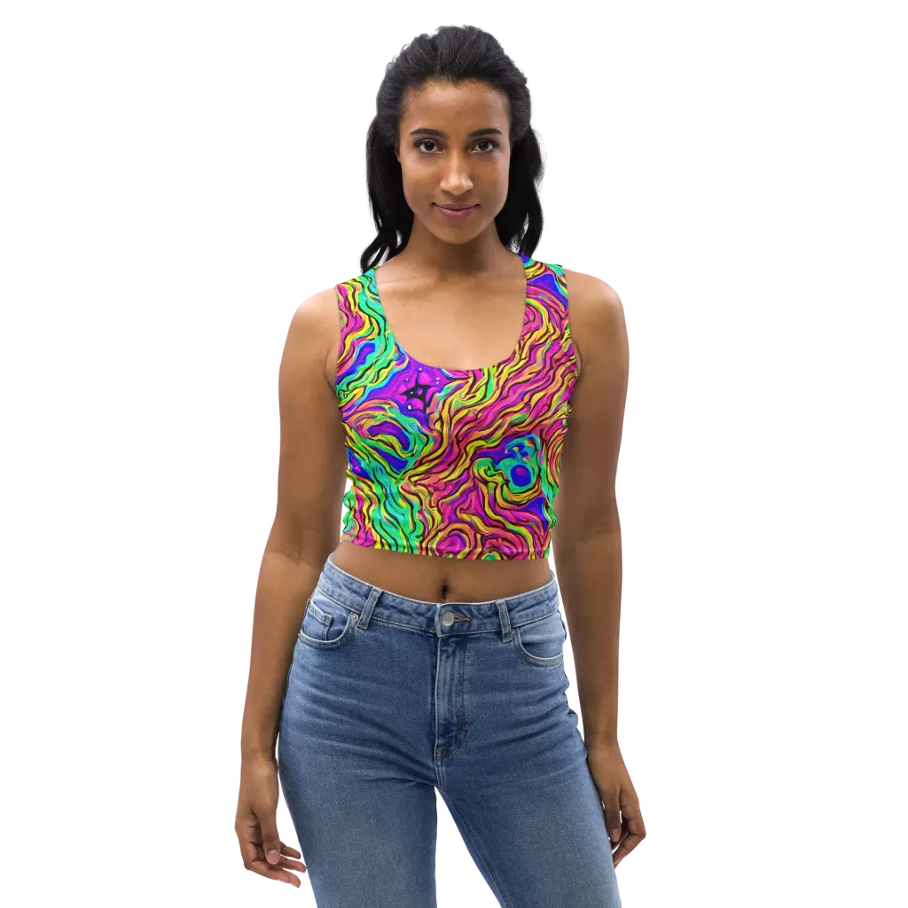 Kaleidoscope Torrent on Crop Top — Front
