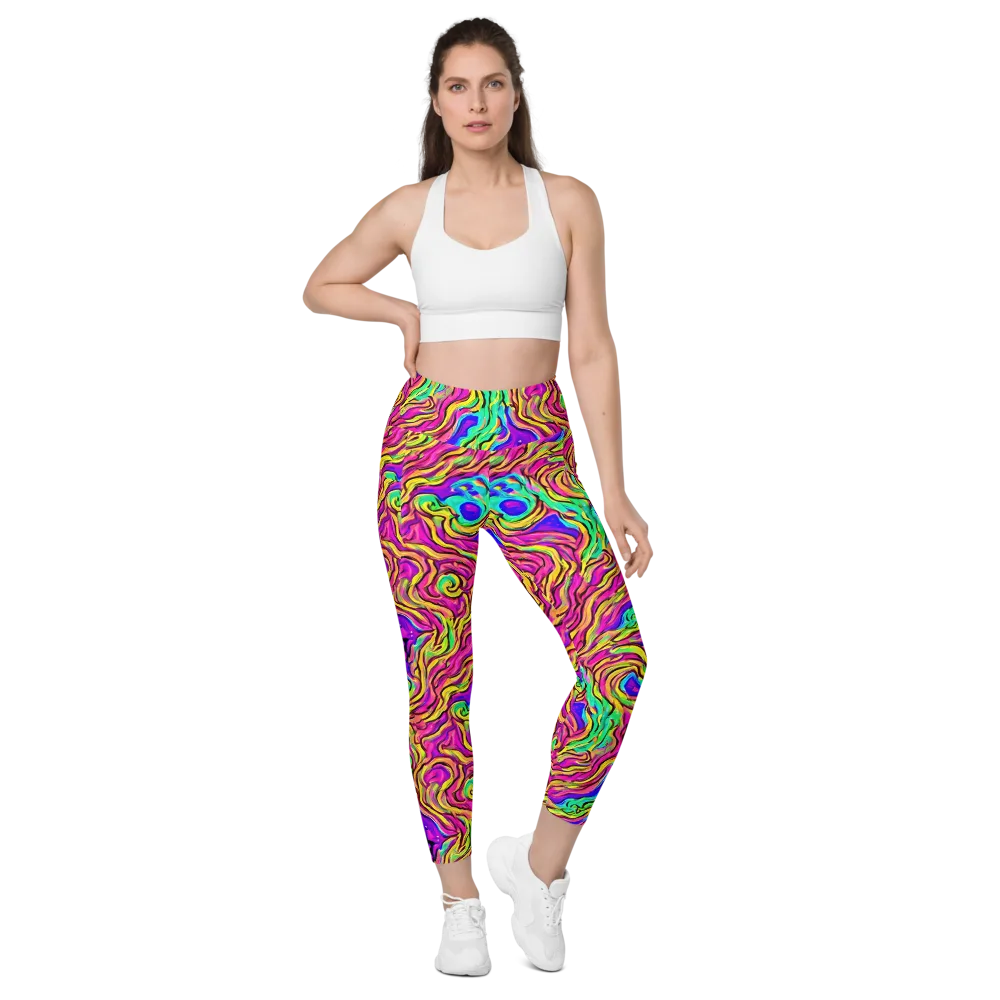Kaleidoscope Torrent on Leggings with Pockets — Front