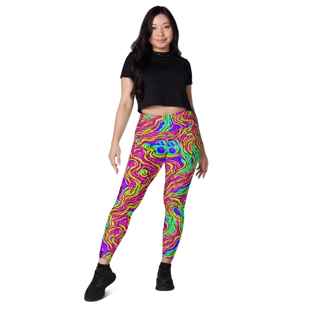 Kaleidoscope Torrent on Leggings with Pockets — Front