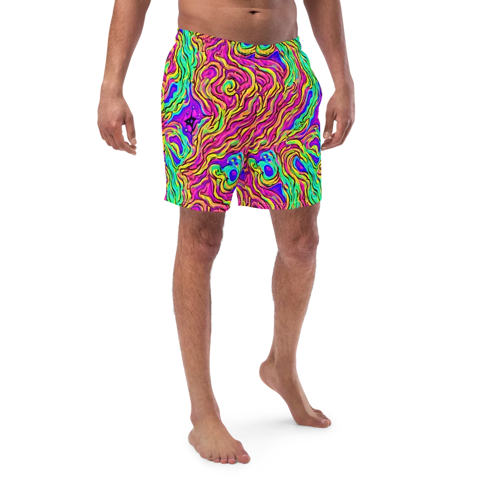 Kaleidoscope Torrent on Swim Trunks — Front