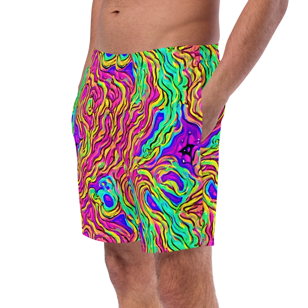 Kaleidoscope Torrent on Swim Trunks — Left Front
