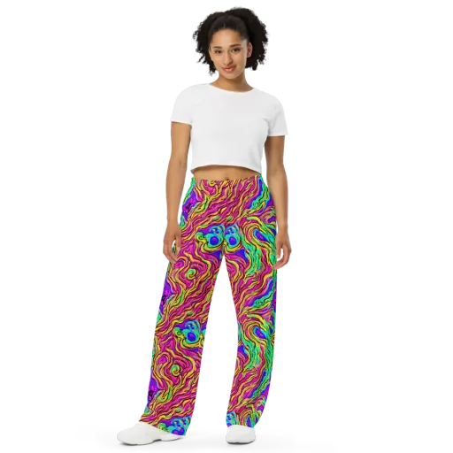 Kaleidoscope Torrent on a Wide-Leg Pants