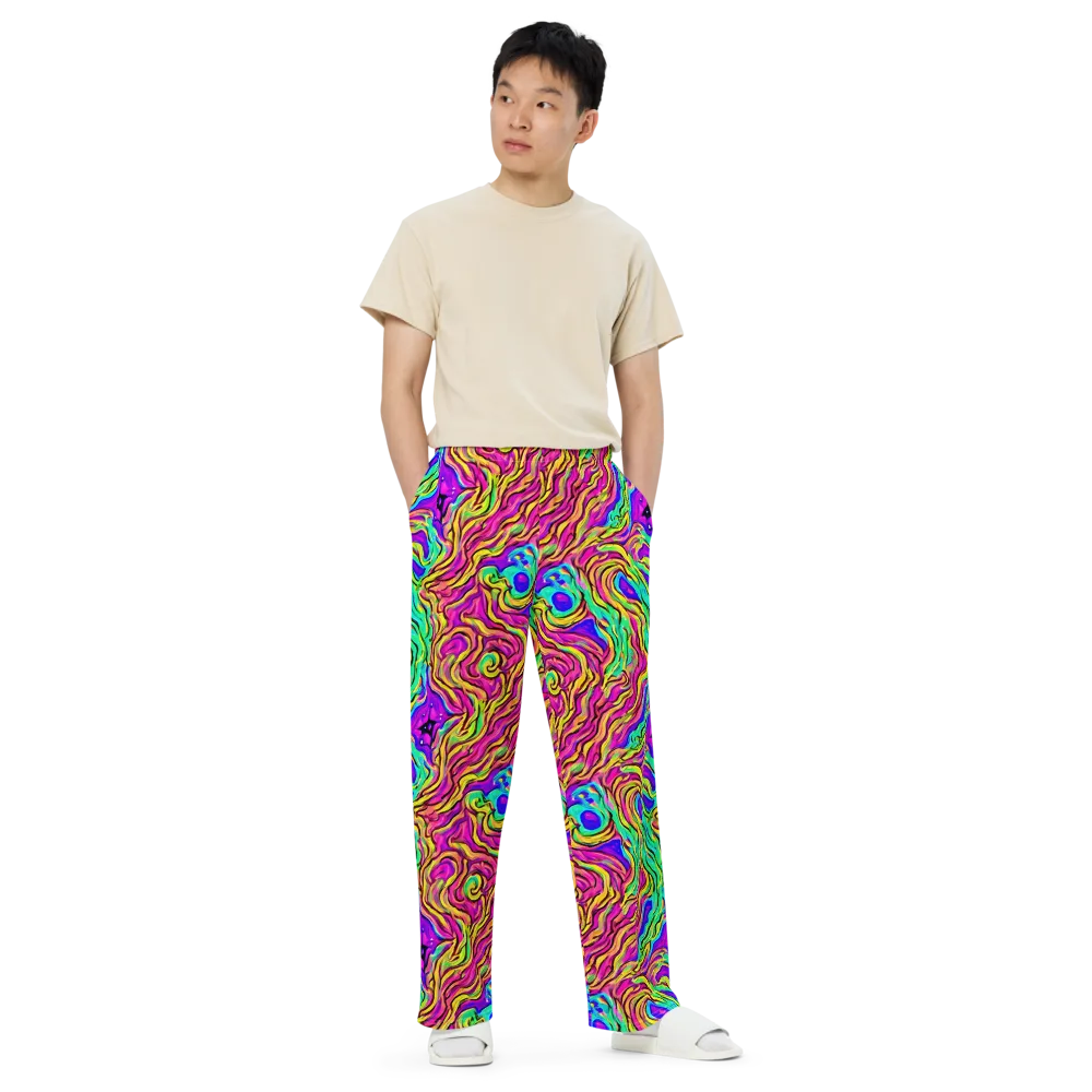 Kaleidoscope Torrent on Wide-Leg Pants — Front