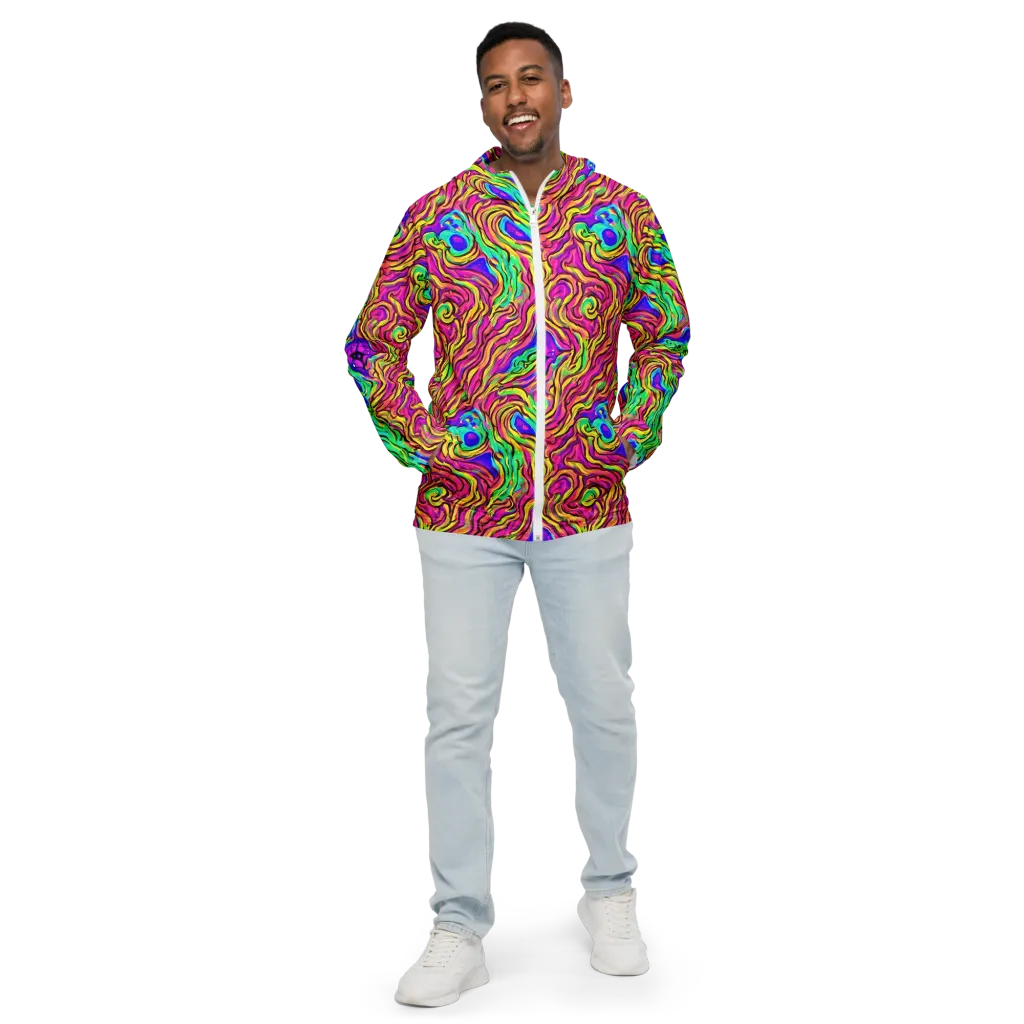 Kaleidoscope Torrent on Men's Windbreaker — Front